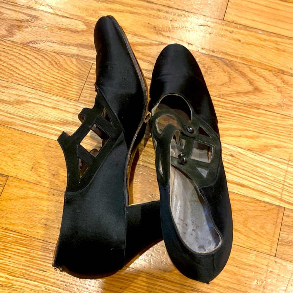 Black Antique Flapper Shoes Great Condition